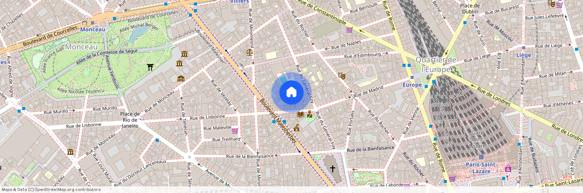 Appartement à louer rue de Lisbonne, Paris 8ème