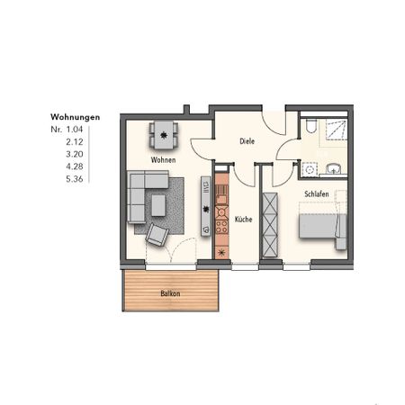 Erstbezug- Schöne 2-Raum-Wohnung mit EBK und Balkon - Photo 3