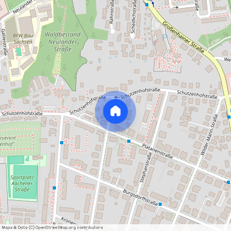 Lage, Böttgerstraße 58, 01129 Dresden