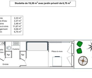 Nanterre Préfecture : Studette de 19,30 m2 meublée et équipé - Photo 6