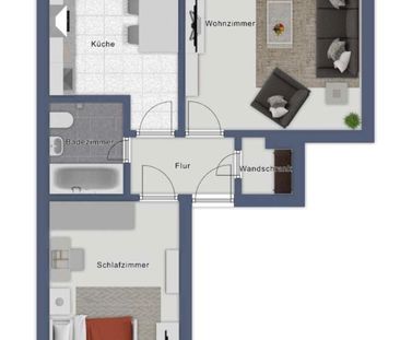 Mietwohnung 2 Zimmer in WI-Klarenthal (wird derzeit saniert) - Photo 1