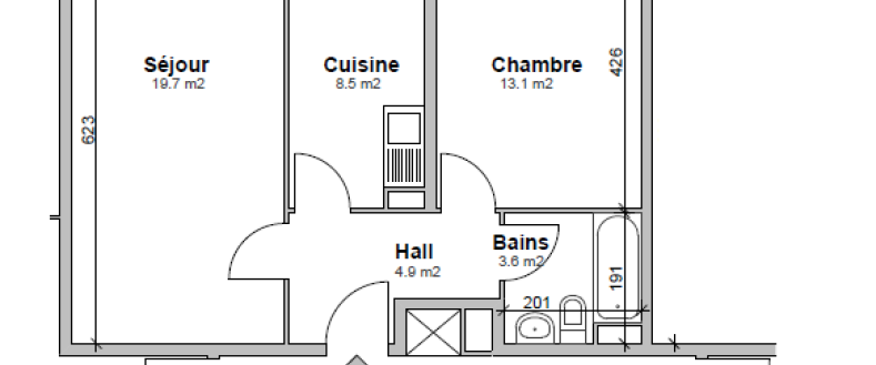 Appartement de 3 pièces au 3ème étage avec balcon - Photo 1