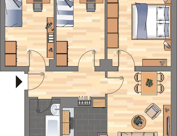 2-Zimmer-Wohnung in Wilhelmshaven Fedderwardergroden - Foto 1