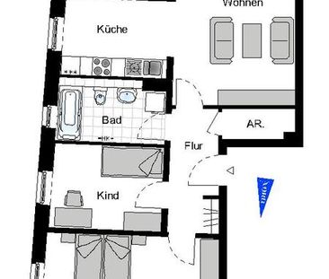 Neuwertige Wohnung unweit der Fischebeker Heide für 3 Personen mit WBS - Photo 1