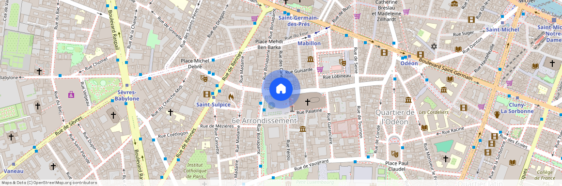 Rue Bonaparte entre Boulevard Saint-Germain et Place Saint-Sulpice 75006 Paris (6e arrondissement)