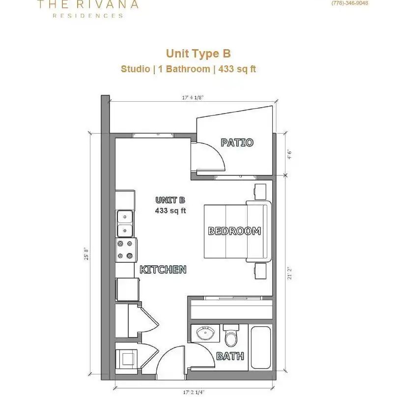 The Rivana — Studio / 1-Bathroom - Photo 2