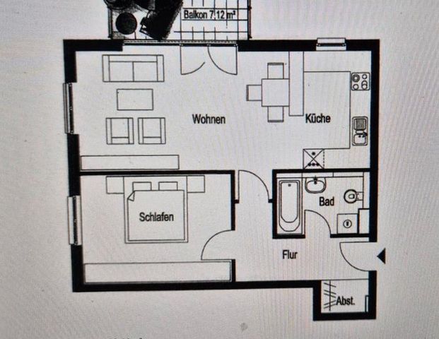 1 möbliertes Zimmer mit Küche / Bad in 2 Zi. Wohnung zu vermieten - Photo 1