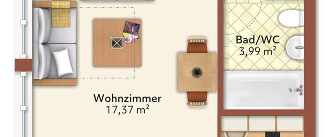 Modernes, voll möbliertes 1-Zimmer-Appartement in Nürnberg-Rosenau! - Foto 1