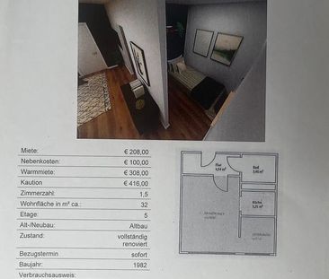 Nachmieter gesucht ab 1. Januar 26 - 1,5-Zimmer Mit-EBK - Foto 1