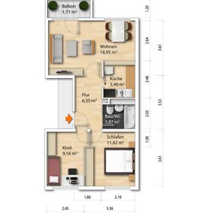 3-Zimmer Mietwohnung - Leuben - Photo 3