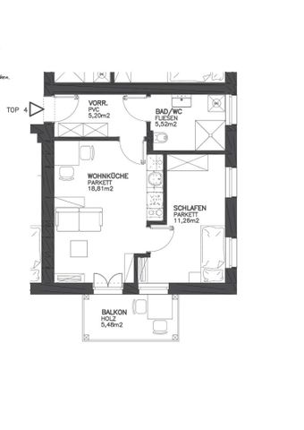 1 MONAT MIETFREI Helle 2-Zimmer Neubau-Mietwohnung in der Villa Assmann, Top 4 [GF,LB] - Foto 4