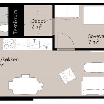 2-værelses studiebolig - Photo 1