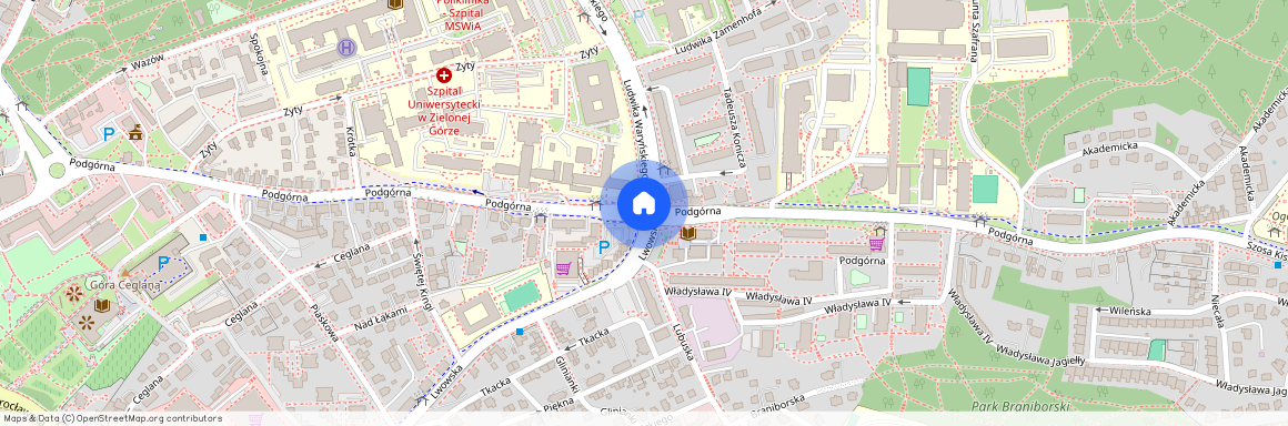 ul. Podgórna, Osiedle Braniborskie, Centrum, Zielona Góra, lubuskie