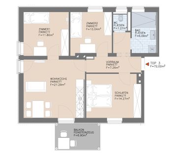 4-Zimmer-Wohnung mit Balkon und moderner Wohnküche - Photo 1