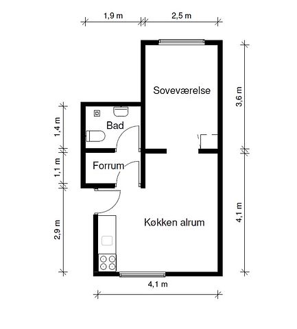 2-værelses studiebolig (Type 2) - Photo 4