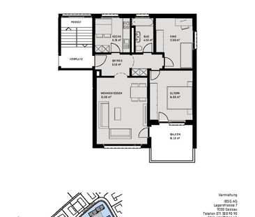 3.5 Zimmer-Wohnung an ruhiger Lage - Foto 6