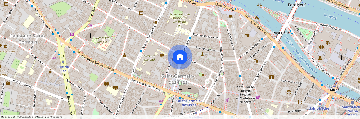 Rue Visconti entre Rue Bonaparte et Rue de Seine 75006 Paris (6e arrondissement)