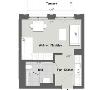 Service-Wohnen mit Einbauküche & Terrasse! - Photo 1