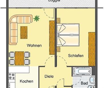 WBS bis mind. 65qm erforderlich!! – Schöne 2-Zimmer-Wohnung mit gro... - Photo 2