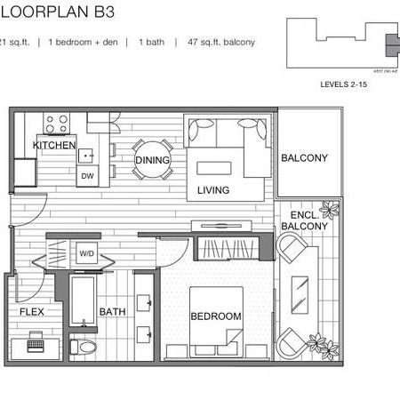 1Bed 1-Bath + Den with View of False Creek - Photo 3