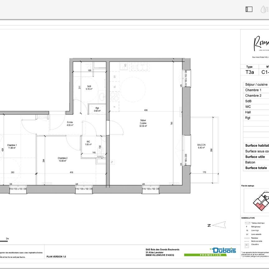 Location Appartement 3 pièces 67m² MARCQ EN BAROEUL 59700 - Photo 2