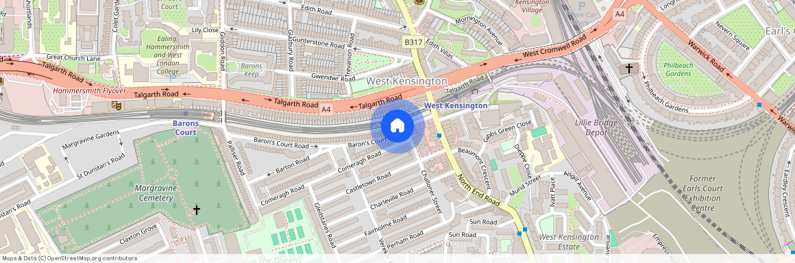 Barons Court Road, West Kensington, W14, London