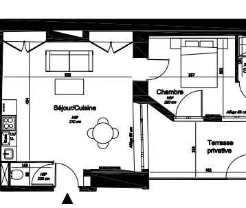 Appartement à louer 2 pièces 41.42m² - Photo 2