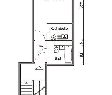 1-Raumwohnung mit Kochnische - Foto 3