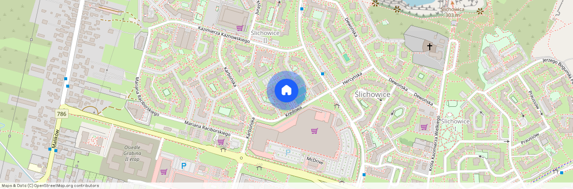 ul. Kredowa, Ślichowice, Kielce, świętokrzyskie