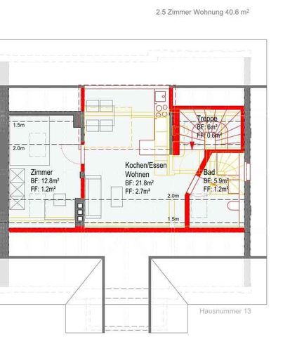 2.5 Zimmer, 41 m², 3. Stock - Photo 5