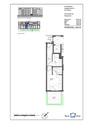 590-24 Nidegger Str. 11, Bonn-Endenich – 1 Zimmer, 38,11 m², Grundmiete: 500,00 € - Photo 2