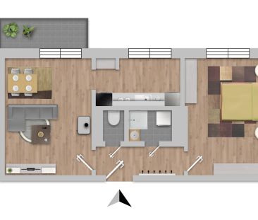 Bezugsfertige, voll möblierte Wohnung mit Balkon und Parkplatz - Foto 1