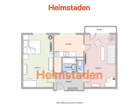 Pronájem bytu 2+1 51 m - Fotografie 1