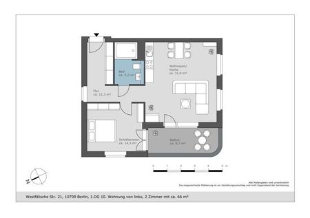 2-Zimmer-Neubauwohnung mit großem Balkon und Einbauküche - Foto 4