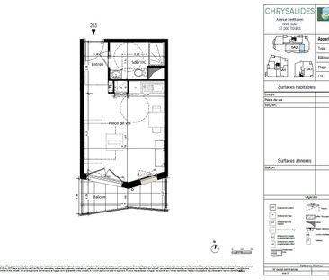 Location appartement 1 pièce 28.98 m2 à Tours - Photo 2
