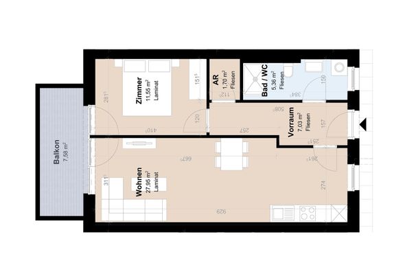 Neubauwohnung mit Balkon - Foto 1