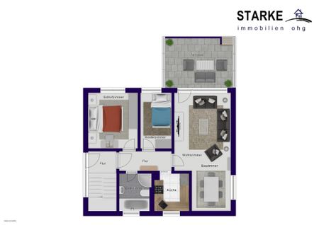 3-Zimmer-Erdgeschosswohnung, Terrasse, Garten, 2 Carports, Garage - Photo 2