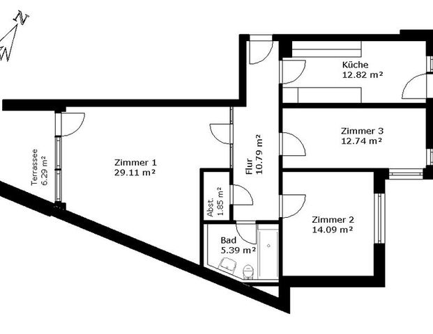 Modernisierte 3 Zimmer Wohnung mit Terrasse in Wedel - Photo 1