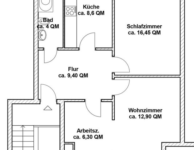 Helle, gutgeschnitte 2,5-Zimmer Wohnung Niendorf - Foto 1