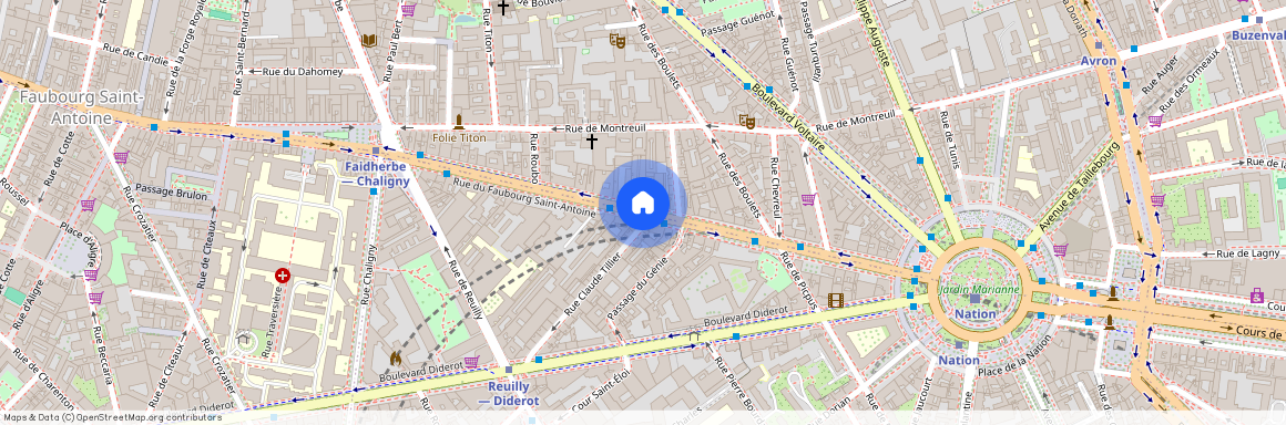 Rue de Chevreul entre rue de Montreuil et rue du Faubourg Saint-Antoine 75011 Paris (11e arrondissement)