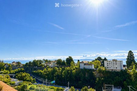 Duplex 90 m², dernier étage, terrasse sud, vue Alpes & lac - Photo 4