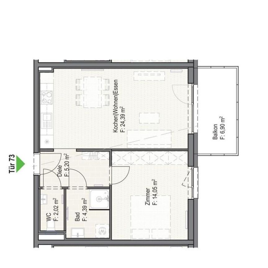 2-Zimmer Wohnung mit Balkon im Reininghauspark - Provisionsfrei! - Foto 2