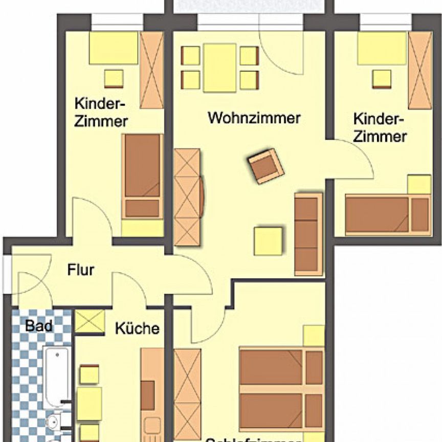 Wohnung, 4 Zimmer (69,5 m²) - Photo 2