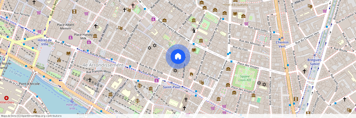 Rue des Rosiers et Rue Pavée 75004 Paris (4e arrondissement)