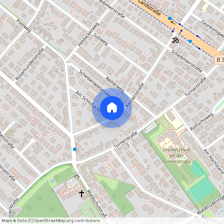 Kästlenstr., 81827 München Waldtrudering ca. 8, 9 km east of Munich-center