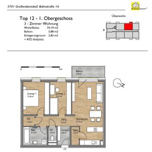 Großzügige 3-Zimmerwohnung mit Balkon in Großweikersdorf - Foto 3