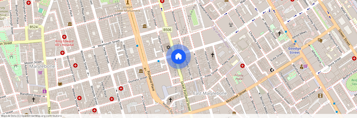 Great Portland Street, Fitzrovia, London, W1W