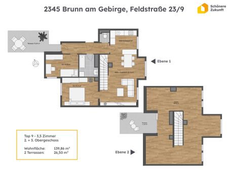Maisonettewohnung mit 2 Terrassen und großer Galerie nahe Wien - Foto 4