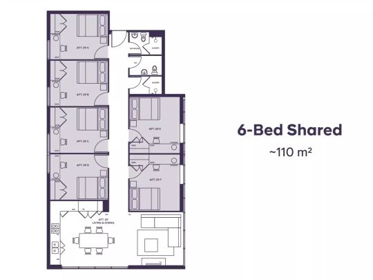 6 Bed Shared Apartment High Floor - Photo 1
