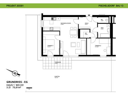 Moderne 3-Zimmer-Wohnung im Erdgeschoss mit Garten - Photo 2